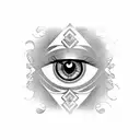 A traditional tattoo design of an eye with intricate patterns inspired by various animals, representing the client's passion for traditional tattoo art and animals. tattoo design idea