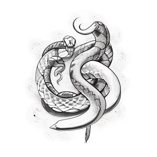 Zodiac sign virgo and snake tattoo design idea