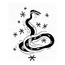 Zodiac sign virgo and snake tattoo design idea