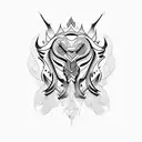 dark and sharp ornamental lines tattoo design idea