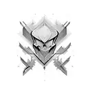 dark and sharp ornamental lines tattoo design idea