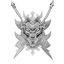 dark and sharp ornamental lines tattoo design idea