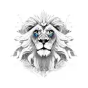 lion volcano eagle tattoo design idea