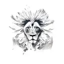 lion volcano eagle tattoo design idea