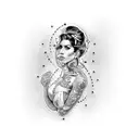 Amy Winehouse Old School tattoo design idea