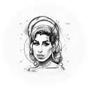 Amy Winehouse Old School tattoo design idea