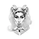 Amy Winehouse Old School tattoo design idea