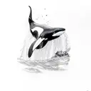 killer whale tattoo design idea