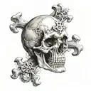 skull and crossbones tattoo design idea