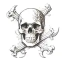 skull and crossbones tattoo design idea