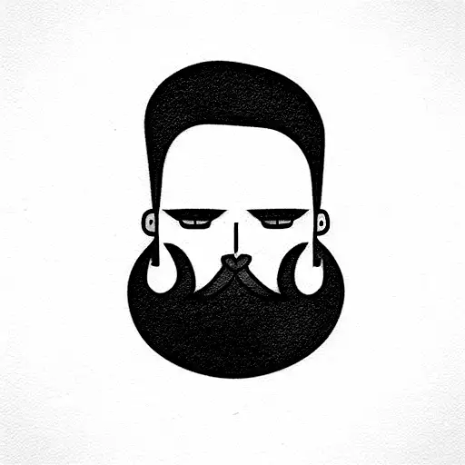 Premium Vector | Beard man tattoo design