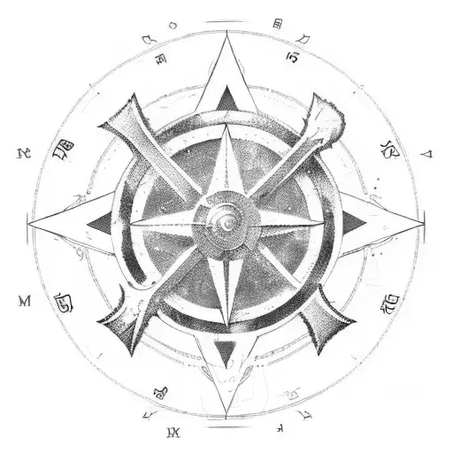 norse compass runes tattoo design idea