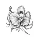 i want a a larkspur,Daffodil, and carnation flower tattoo tattoo design idea