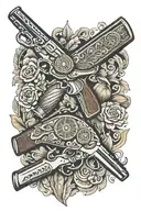 Kreighoff over under shotgun with Federal shotgun shells tattoo design idea