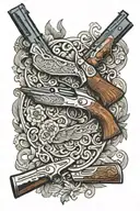 Kreighoff over under shotgun with Federal shotgun shells tattoo design idea