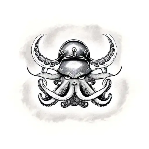 viking octopus for left shoulder and sleeve tattoo design idea