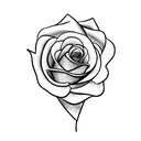 rose from the side, with a stem ending in an arrow head, size 10cm x 3cm tattoo design idea