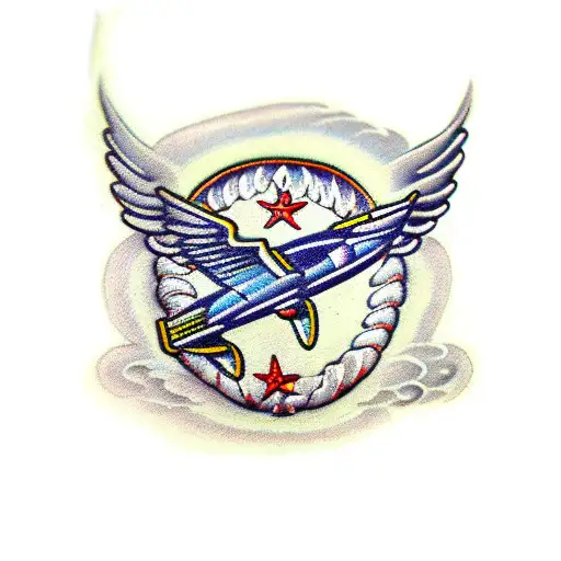 Parachute with wings army ranger tattoo design idea