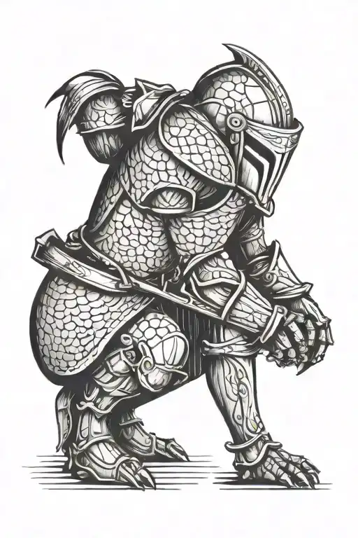 knight kneeling tattoo design idea