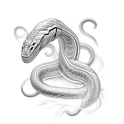 White Snake tattoo design idea