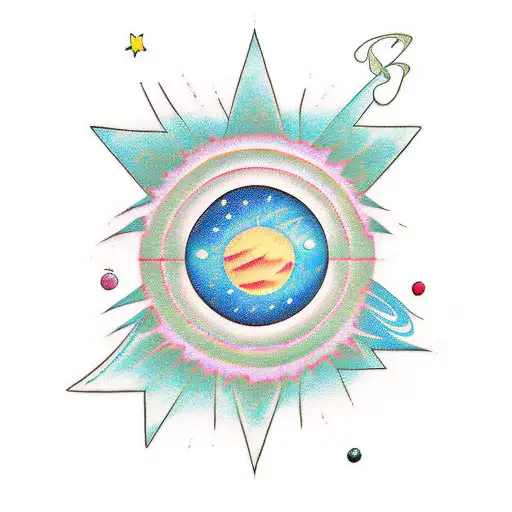online solar system tattoo design idea
