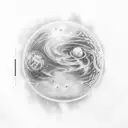 solar system tattoo design idea