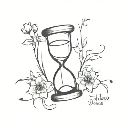 March 23, hourglass, death date tattoo design idea