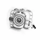 camera tattoo design idea