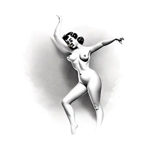 nude pin up girl  tattoo design idea