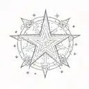 number 8 with star behind   tattoo design idea