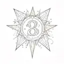 number 8 with star behind   tattoo design idea