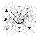 A wine glass filled with constellations of Sagittarius tattoo design idea