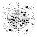 A wine glass filled with constellations of Sagittarius tattoo design idea