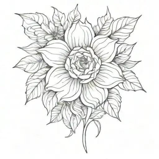 flower  blooming tattoo design idea