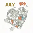 a heart formed by puzzle pieces but on piece is broken and has July 25 , 2013 written in Roman numerals on it tattoo design idea