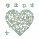 a heart formed by puzzle pieces but on piece is broken and has July 25 , 2013 written in Roman numerals on it tattoo design idea
