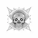 Mandala geometric skull  tattoo design idea