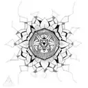 Mandala geometric skull  tattoo design idea
