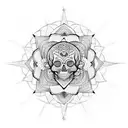 Mandala geometric skull  tattoo design idea