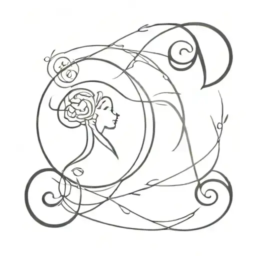 aries and virgo sign infini  tattoo design idea