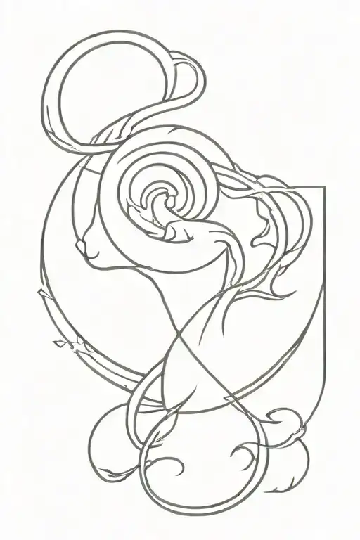 virgo aries zodiac sign tattoo design idea