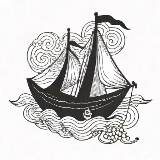 2 peas in a pod with a sail as if it was a boat  tattoo design idea
