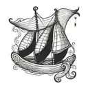 2 peas in a pod with a sail as if it was a boat  tattoo design idea