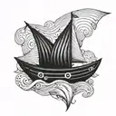 2 peas in a pod with a sail as if it was a boat  tattoo design idea