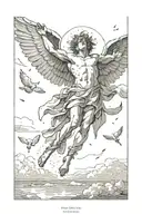 Icarus falling from the sky tattoo design idea