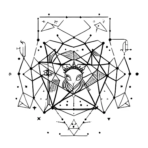 A constellation of Zodiac symbols forming a geminis tattoo design idea