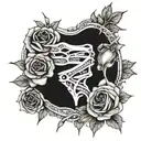 Throat tattoo, Thorns, bones, roses, written sorry or broken tattoo design idea