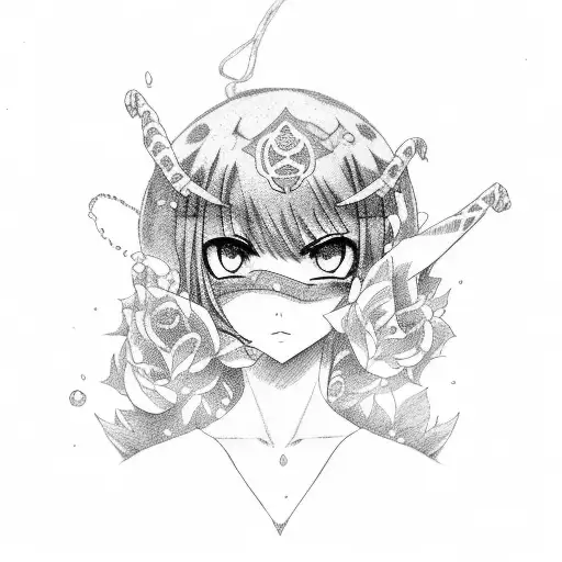 anime sleeve tattoo design idea