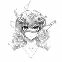 anime sleeve tattoo design idea