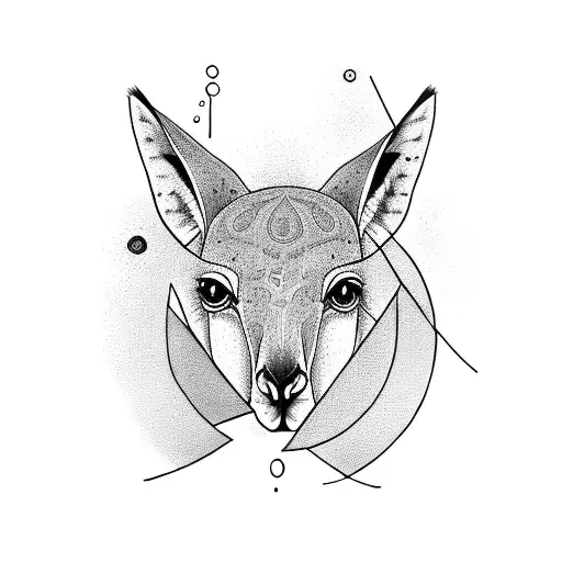 Kangaroo with lemniscate tattoo design idea